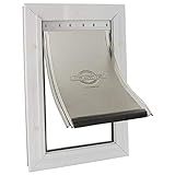 PetSafe Aluminium Hundeklappe und Katzenklappe, Begrenzt Zugluft, 2 Verschluss-Optionen, Haustiere...